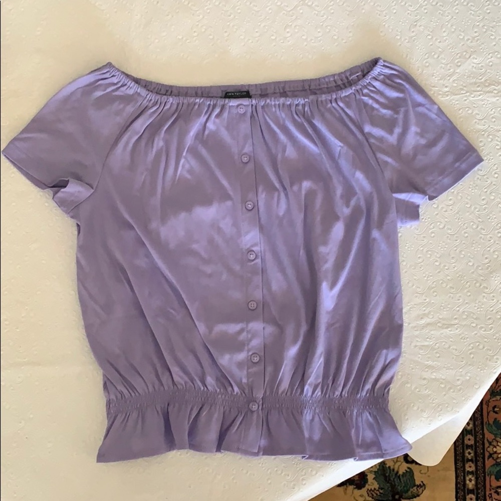 Ann Taylor PETITE CONVERTIBLE SMOCKED WAIST TOP